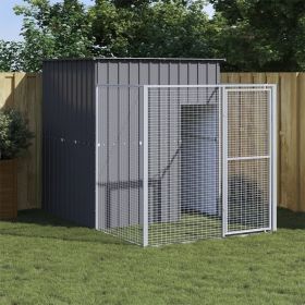 Dog House Anthracite Galvanized Steel 65 x 98.8 x 71.3 in Durable
