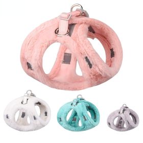 Soft and Warm Dog Harness and Leash Set - Winter Plush Dog Vest Harness with Reflective Bands (Specifications (length * width): XL, colour: Set)